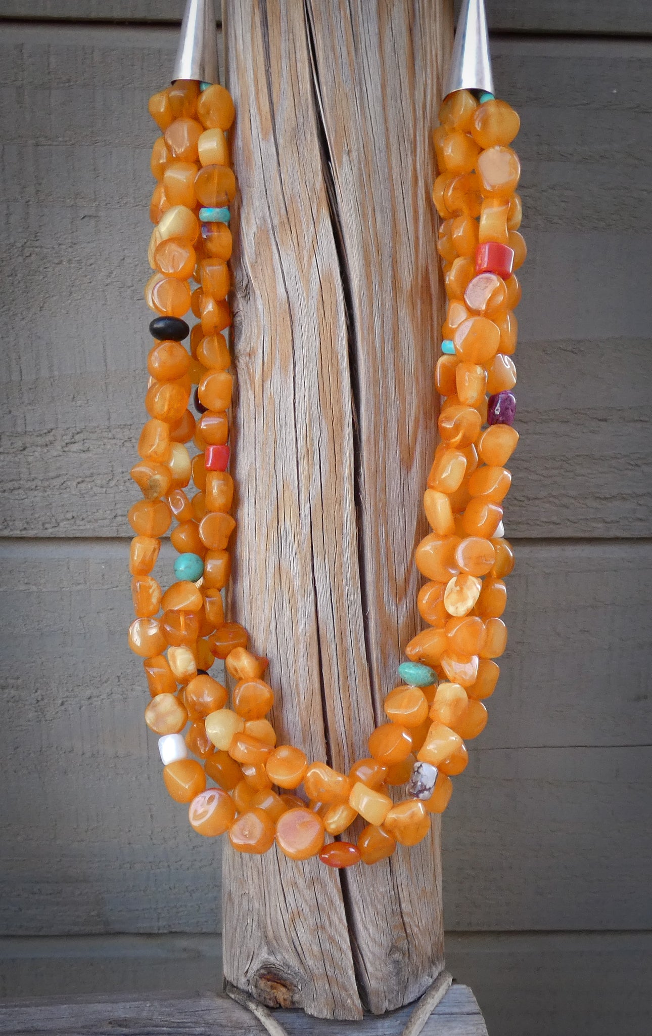 Honey Amber Barrel Necklace - Necklace/Chain - Jewellery